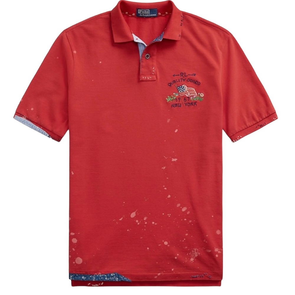 Polo Ralph Lauren Classic-Fit Mesh Graphic Shot-Sleeve NWT Large Soft Cotton